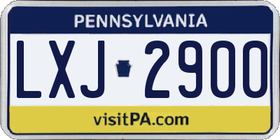 PA license plate LXJ2900