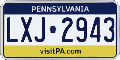 PA license plate LXJ2943