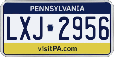 PA license plate LXJ2956