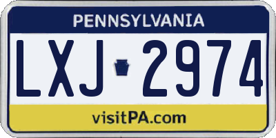 PA license plate LXJ2974