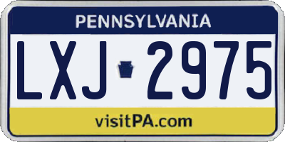 PA license plate LXJ2975
