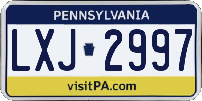 PA license plate LXJ2997