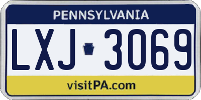 PA license plate LXJ3069