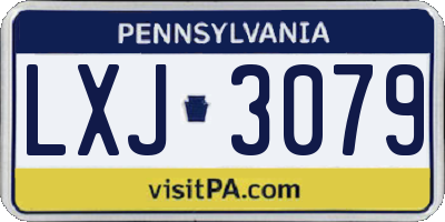 PA license plate LXJ3079