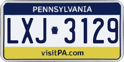 PA license plate LXJ3129