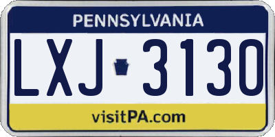 PA license plate LXJ3130