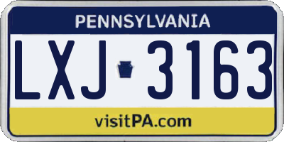 PA license plate LXJ3163