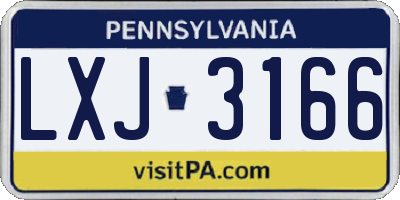 PA license plate LXJ3166