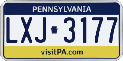 PA license plate LXJ3177
