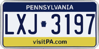 PA license plate LXJ3197