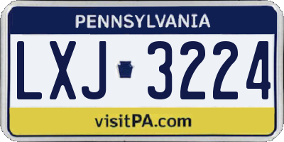 PA license plate LXJ3224