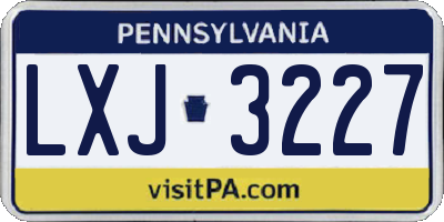 PA license plate LXJ3227