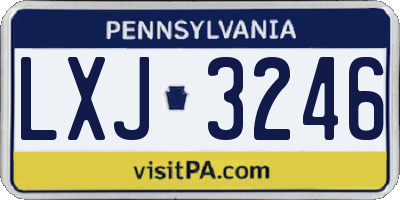 PA license plate LXJ3246