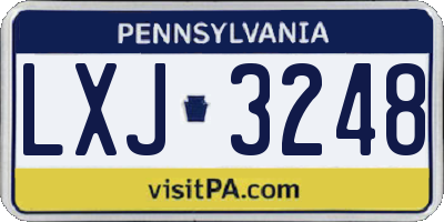 PA license plate LXJ3248