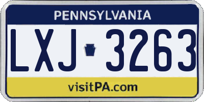 PA license plate LXJ3263