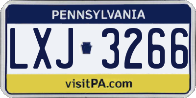PA license plate LXJ3266