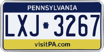 PA license plate LXJ3267