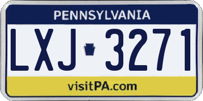 PA license plate LXJ3271