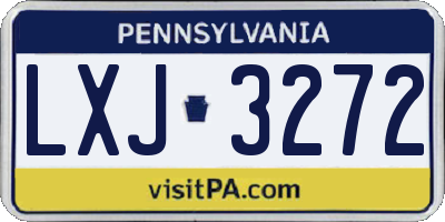 PA license plate LXJ3272