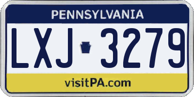 PA license plate LXJ3279