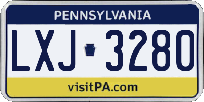 PA license plate LXJ3280