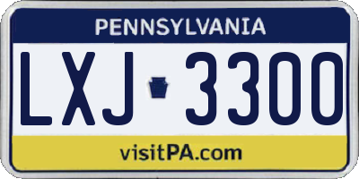 PA license plate LXJ3300