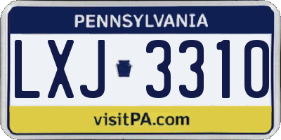 PA license plate LXJ3310