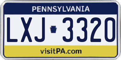 PA license plate LXJ3320