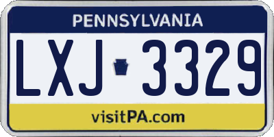 PA license plate LXJ3329