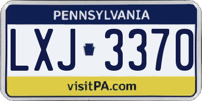 PA license plate LXJ3370