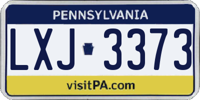 PA license plate LXJ3373