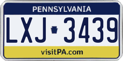 PA license plate LXJ3439