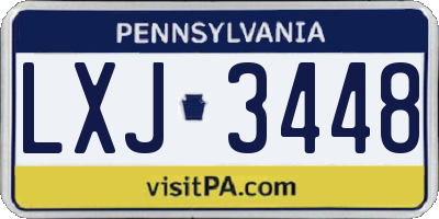 PA license plate LXJ3448