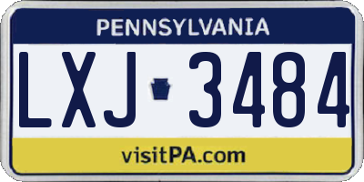 PA license plate LXJ3484