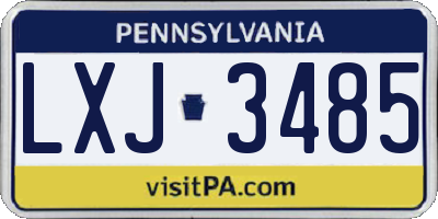PA license plate LXJ3485