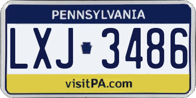 PA license plate LXJ3486