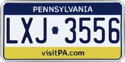 PA license plate LXJ3556