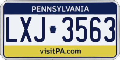 PA license plate LXJ3563