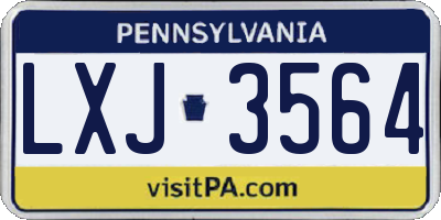 PA license plate LXJ3564