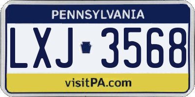 PA license plate LXJ3568
