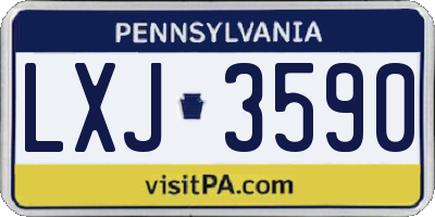 PA license plate LXJ3590