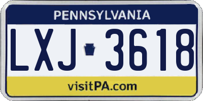 PA license plate LXJ3618