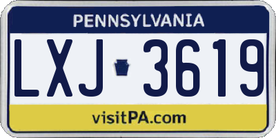 PA license plate LXJ3619