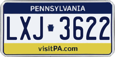 PA license plate LXJ3622