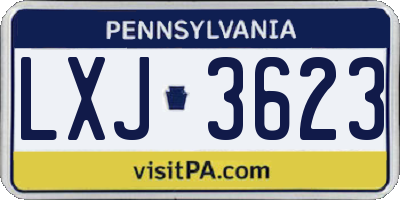 PA license plate LXJ3623