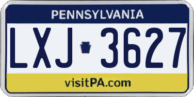 PA license plate LXJ3627