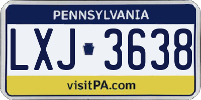 PA license plate LXJ3638