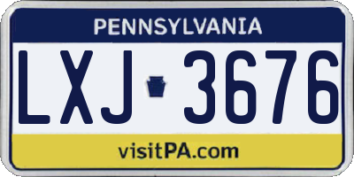 PA license plate LXJ3676
