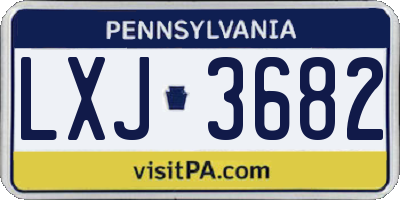 PA license plate LXJ3682