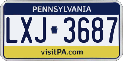 PA license plate LXJ3687